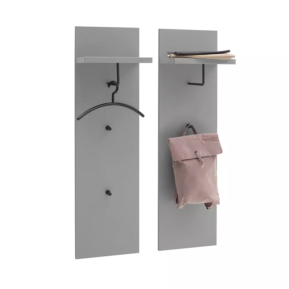 Lomadox Garderoben-Set 5-teilig mit Sitzkissen und LED-Beleuchtung, grau, modern, ALBUFEIRA-05 Neueste Stile