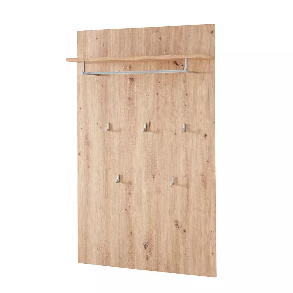 Lomadox Garderoben-Set mit Garderobenbank und Sitzpolster 2-teilig in Eiche mit weiß Hochglanz, FARGO-36 Discount Store für neue Produkte