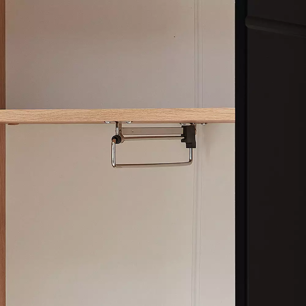 Lomadox Garderoben-Set mit Garderobenschrank, Garderobenbank und Sitzpolster 3-teilig in Eiche mit schwarz supermatt, FARGO-36 Riesige Rabatte