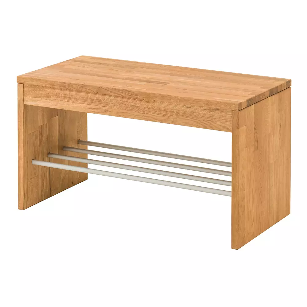 Lomadox Garderobenbank 82 cm mit Schuhablage Eiche Massivholz CUENCA-137 Outlet