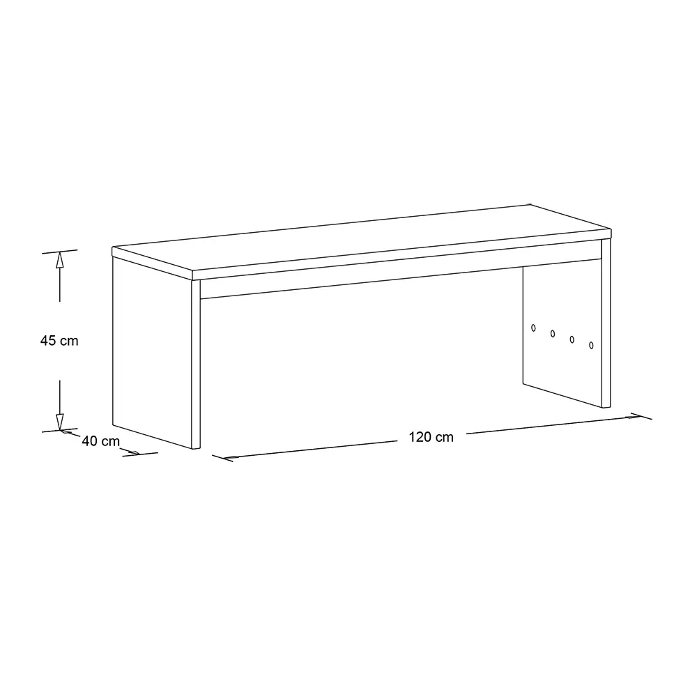 Lomadox Garderobenbank Massivholz Eiche 120 cm 3 Schubkästen CUENCA-137 Fabrikverkauf