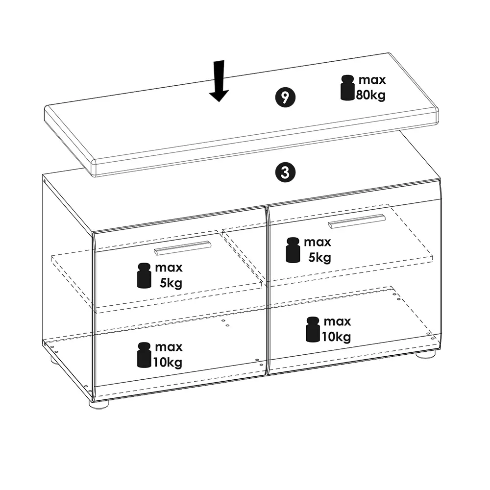 Lomadox Garderobenbank mit Sitzkissen weiß Hochglanz MALABO-129 Fabrik Onlineshop