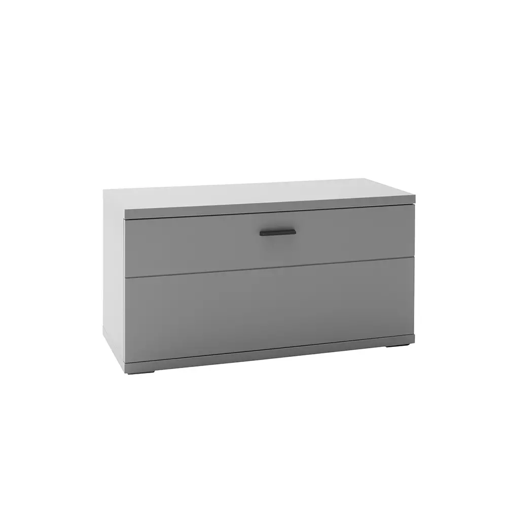Lomadox Garderobenbank mit Sitzkissen, grau, ALBUFEIRA-05, B/H/T ca. 90/47/38 cm Fabrikpreis