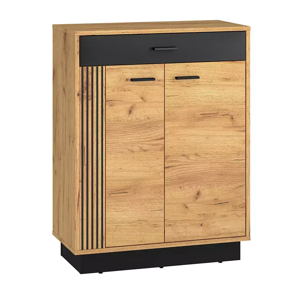 Lomadox Garderoben Kommode mit Spiegel, Gold Craft Eiche VINICA-131 Vatertagsangebot
