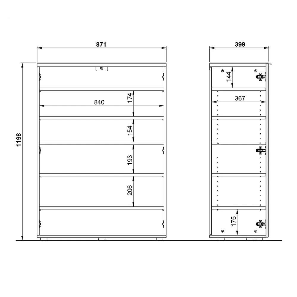 Lomadox Garderoben Set 4-teilig inkl. Sitzkissen graphit Glasfront grau GENEVA-01 Super Sparpreis