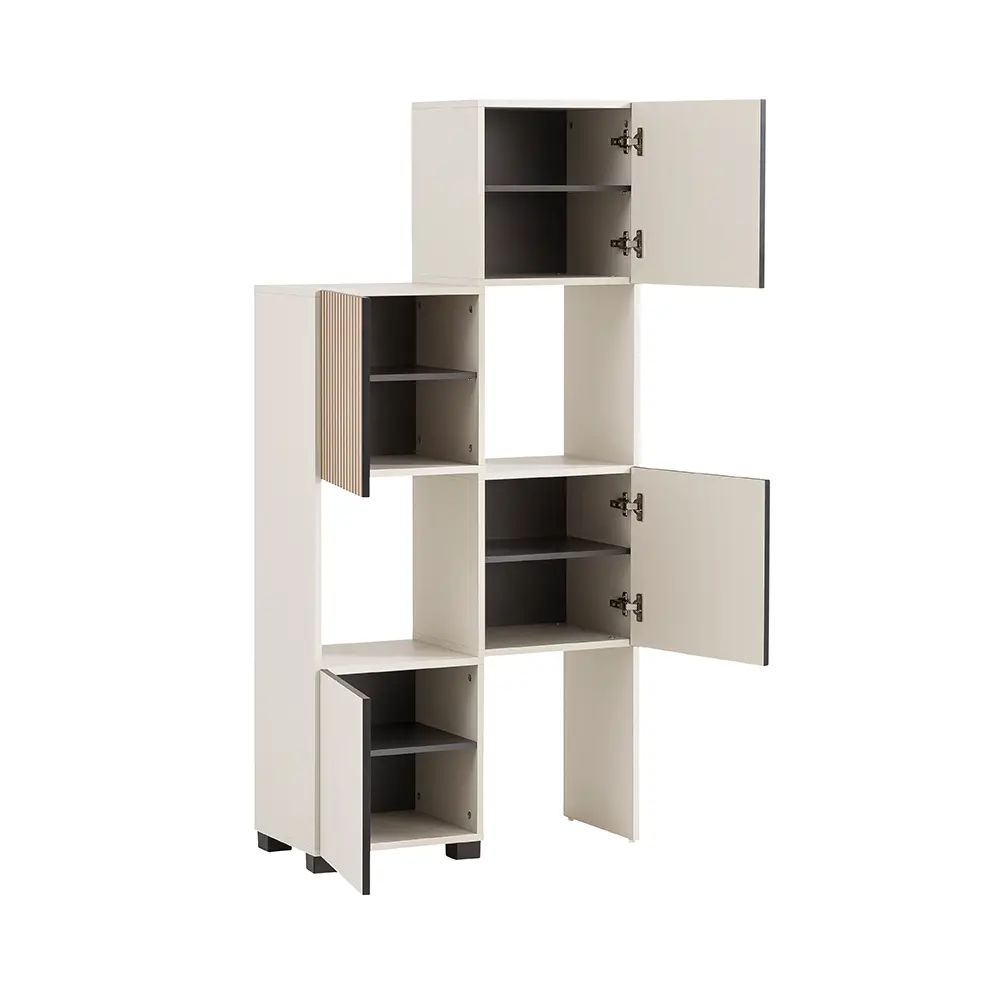 Lomadox Garderoben Set 4-teilig modern in beige mit Eiche Natur ALTAMURA-80 Letzte 3 Tage