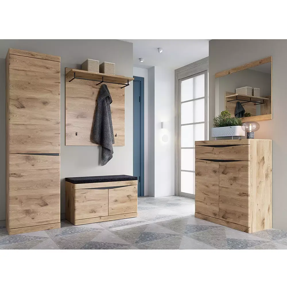 Lomadox Garderoben Set 5-teilig modern in Eiche TRIPOLI-129