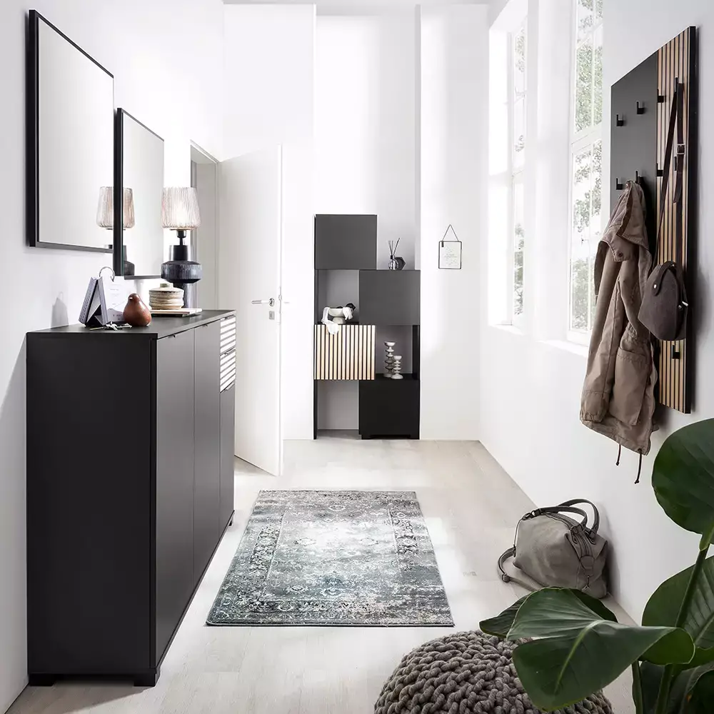 Lomadox Garderobenmöbel Serie ALTAMURA-80 in schwarz matt - selbst zusammenstellen