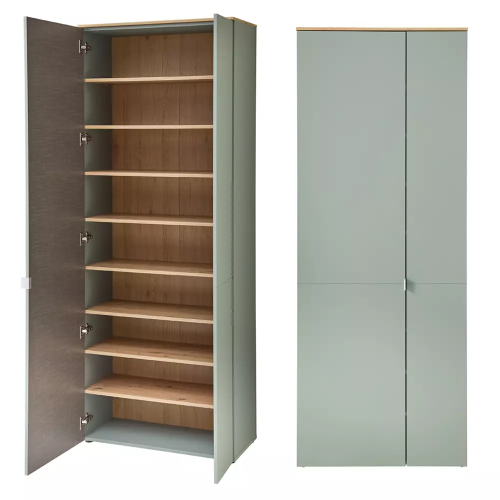 Lomadox Garderobenmöbel Serie BLISS-36 in grün matt mit Eiche - selbst zusammenstellen Discount Store für neue Produkte