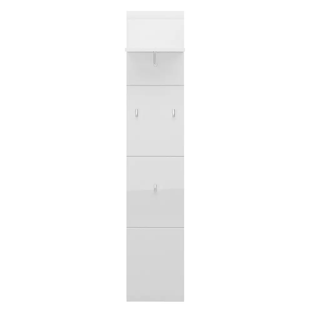 Lomadox Garderobenpaneel 30 cm breit weiß Hochglanz MALABO-129