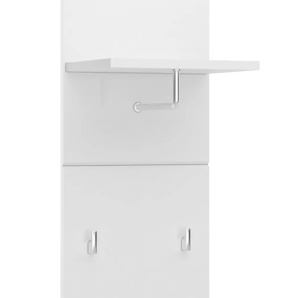Lomadox Garderobenpaneel 30 cm breit weiß Hochglanz MALABO-129 Hotsell
