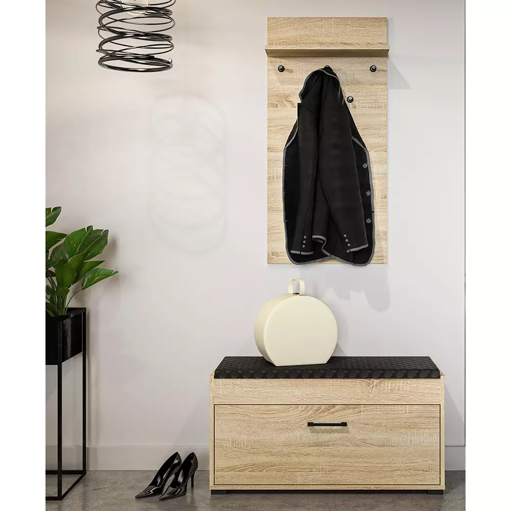 Lomadox Garderobenpaneel 50 cm breit Eiche hell CHEB-131 Meist gekauft