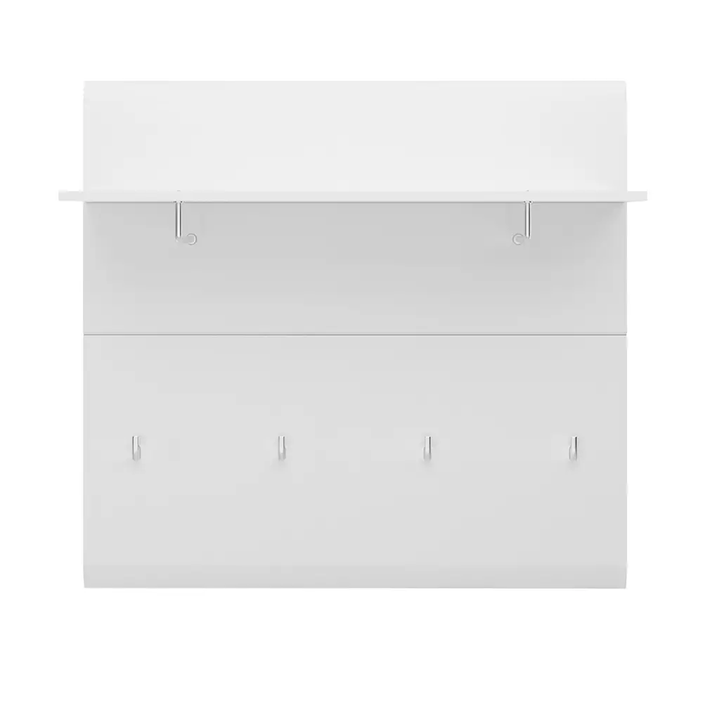 Lomadox Garderobenpaneel 96 cm breit weiß Hochglanz MALABO-129