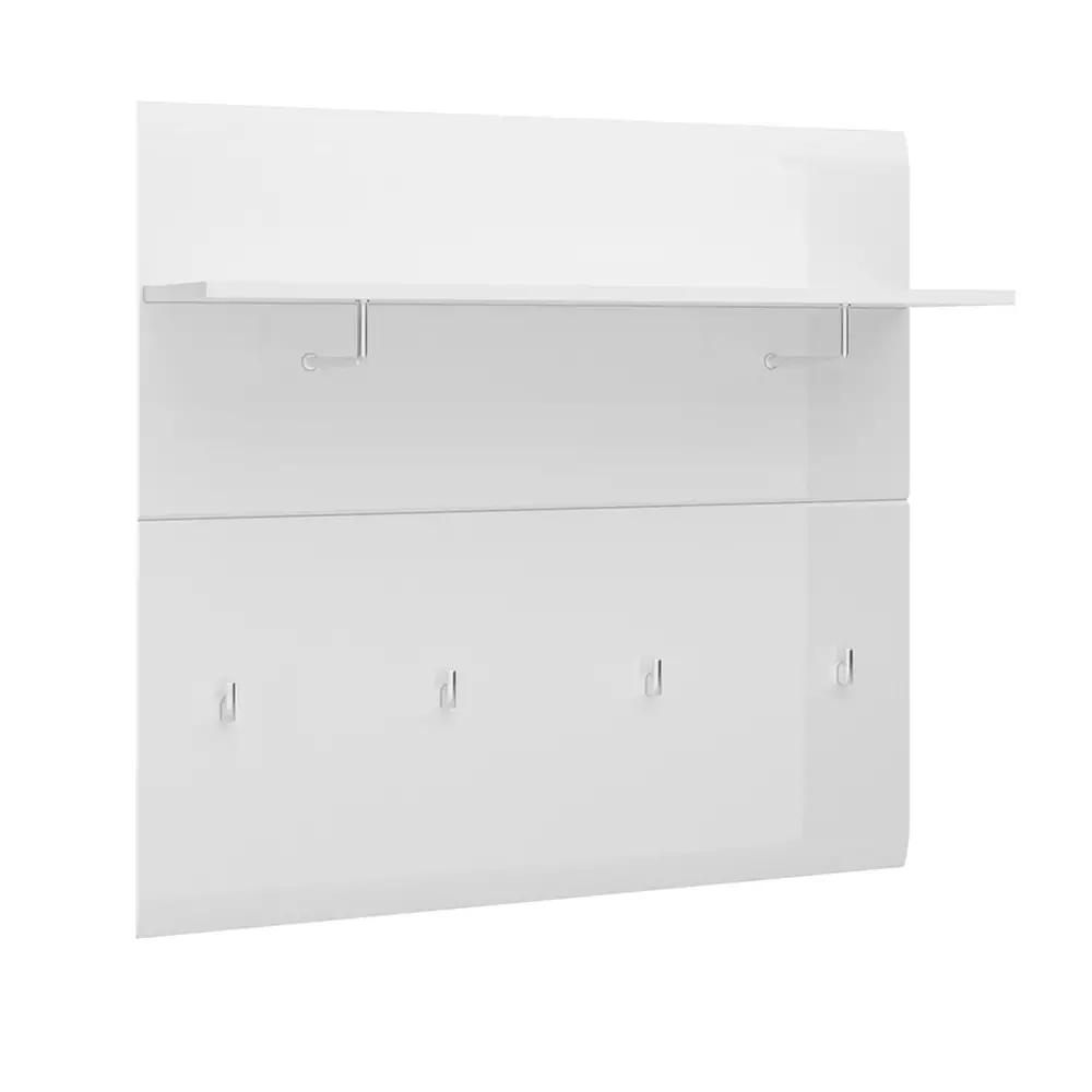 Lomadox Garderobenpaneel 96 cm breit weiß Hochglanz MALABO-129 Versandkostenfrei