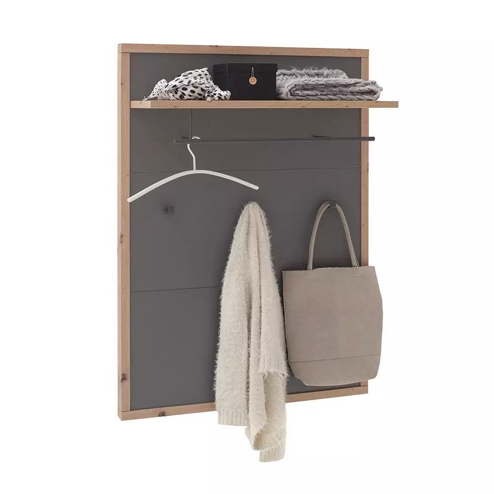 Lomadox Garderobenpaneel grau matt, Eiche LAKELAND-05 Preisnachlass