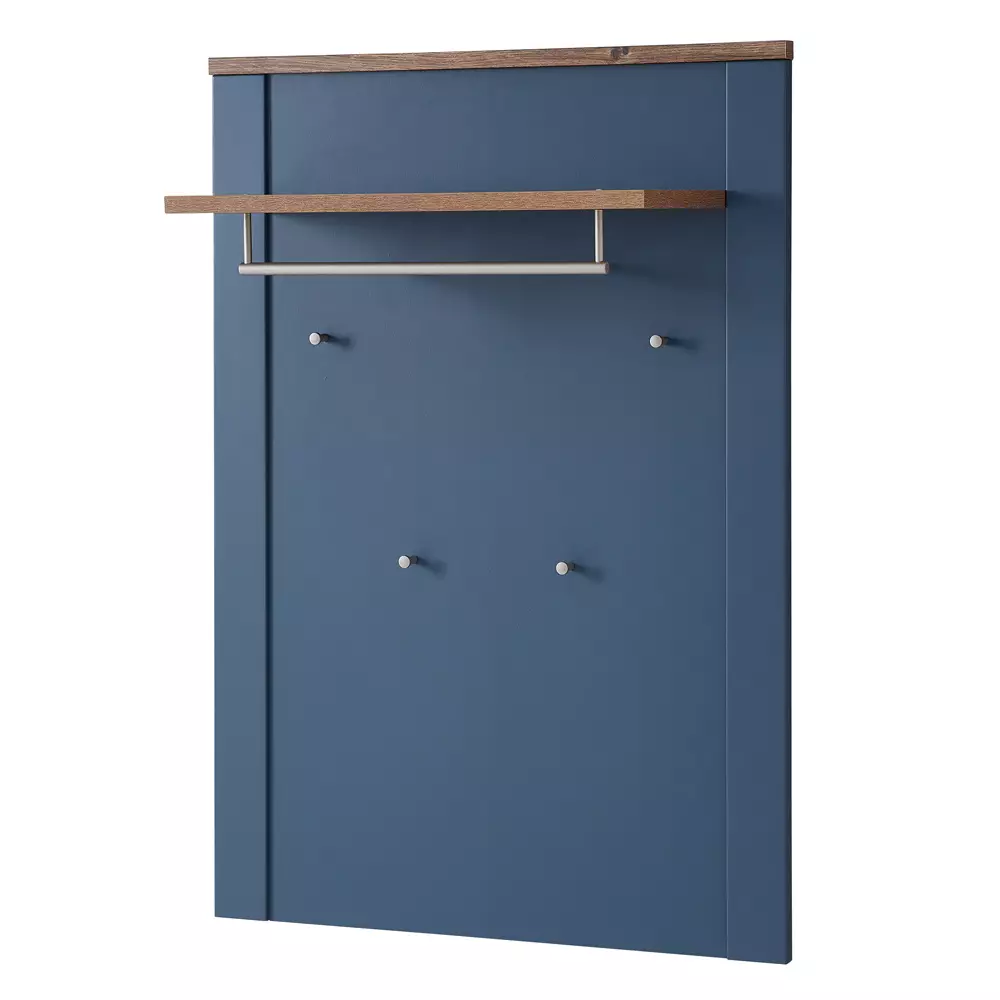 Lomadox Garderobenpaneel matt blau mit Eiche DEVON-36 Landhausstil, 81 cm breit