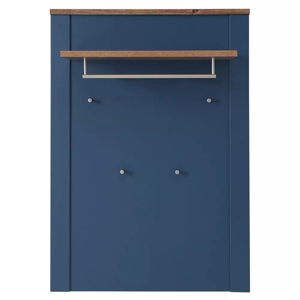 Lomadox Garderobenpaneel matt blau mit Eiche DEVON-36 Landhausstil, 81 cm breit Lagerräumung