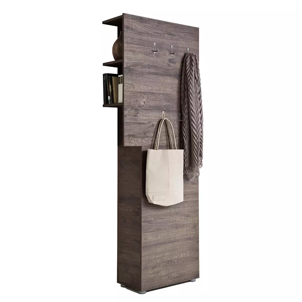 Lomadox Garderobenpaneel mit 5 ausklappbaren Kleiderhaken in Wenge Nb. VITERBO-05, B/H/T ca. 70/190/29 cm Online Outlet