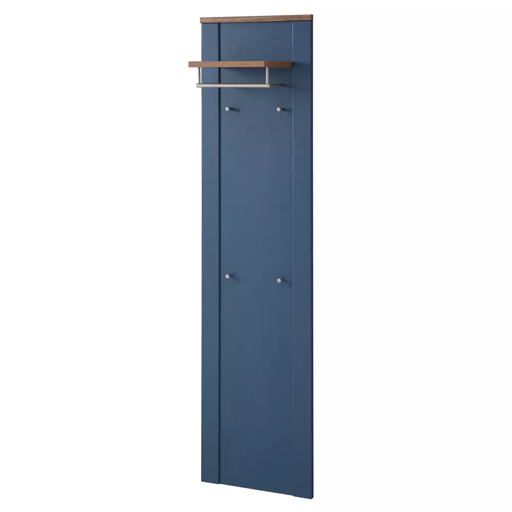 Lomadox Garderobenpaneel schmal, matt blau mit Eiche DEVON-36 Landhausstil, 48 cm breit