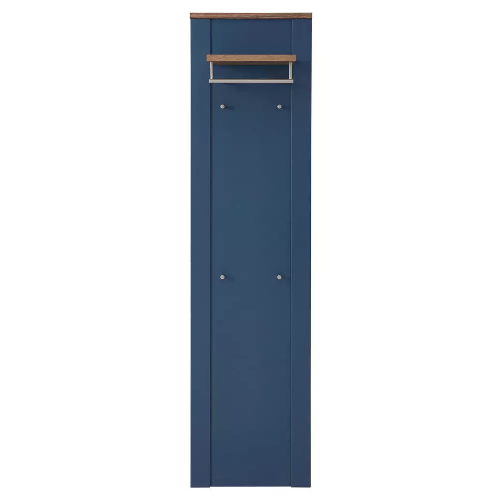 Lomadox Garderobenpaneel schmal, matt blau mit Eiche DEVON-36 Landhausstil, 48 cm breit Räumungsverkauf