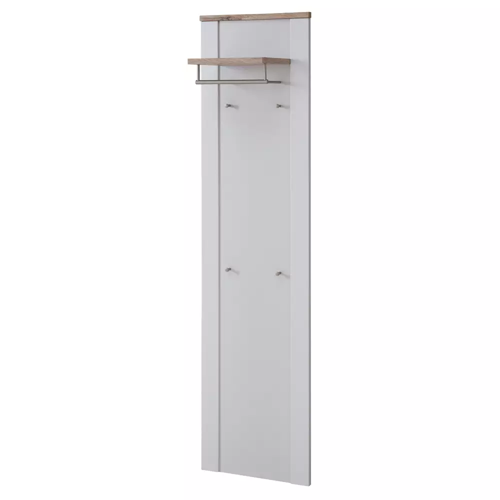 Lomadox Garderobenpaneel schmal, matt grau mit Eiche DEVON-36 Landhausstil, 48 cm breit