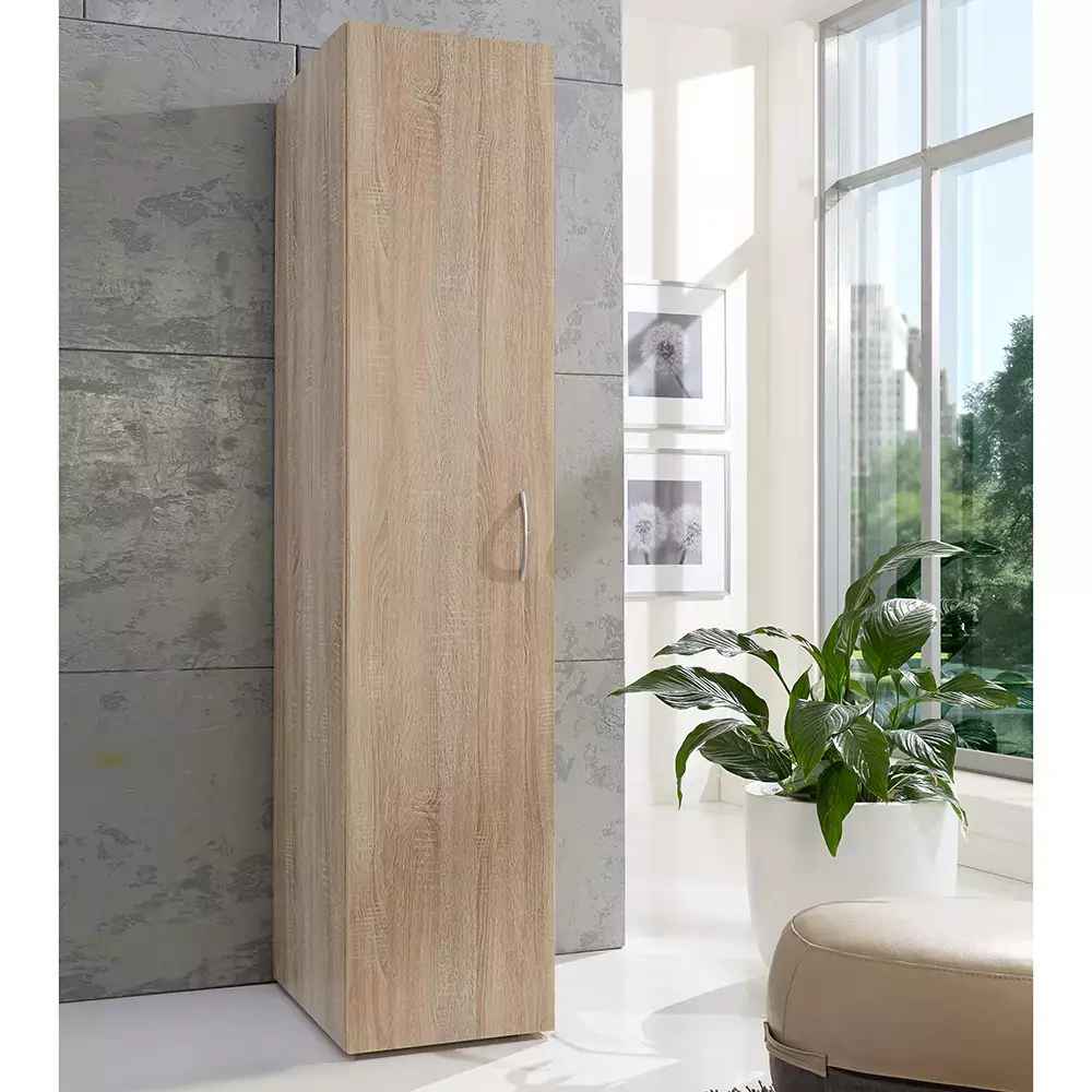 Lomadox Garderobenschrank 1-türig mit Kleiderstange Eiche MIAMI-43, diverse Breiten, H/T ca. 185/54 cm Kostenlose Rückgabe