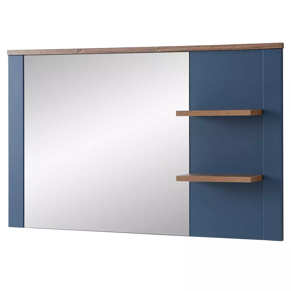 Lomadox Garderobenspiegel matt blau mit Eiche DEVON-36 Landhausstil, 130 cm breit