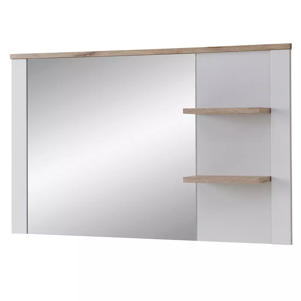 Lomadox Garderobenspiegel matt grau mit Eiche DEVON-36 Landhausstil, 130 cm breit