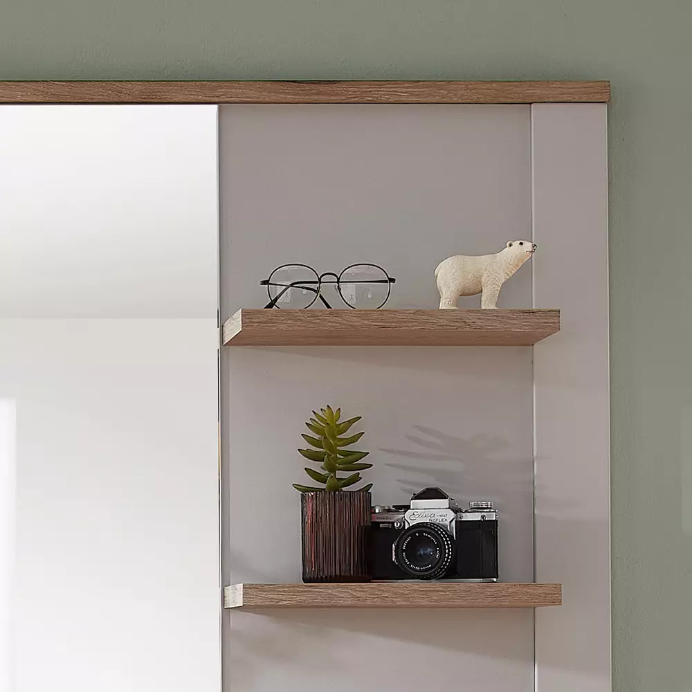 Lomadox Garderobenspiegel matt grau mit Eiche DEVON-36 Landhausstil, 130 cm breit Discount Store für neue Produkte
