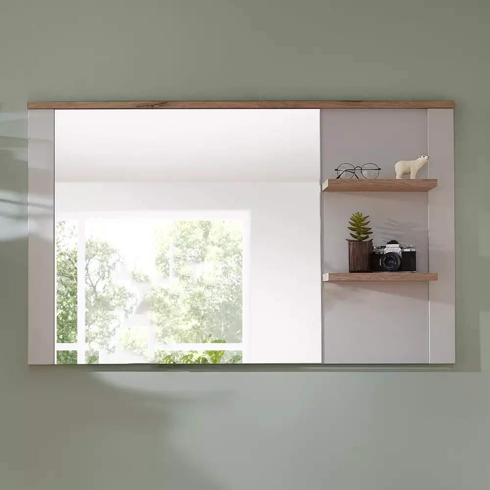 Lomadox Garderobenspiegel matt grau mit Eiche DEVON-36 Landhausstil, 130 cm breit Discount Store für neue Produkte