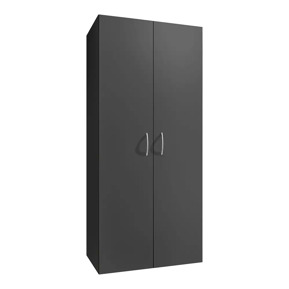 Lomadox Garderobenschrank 2-türig graphit MIAMI-43, B/H/T ca. 80/185/54 cm