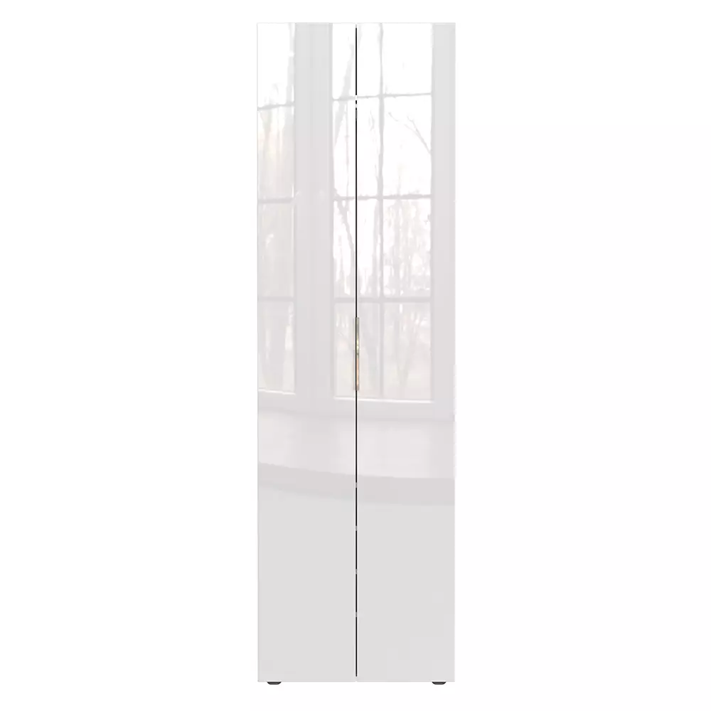 Lomadox Garderobenschrank 2-türig mit Glasfront weiß GENEVA-01 Limitierter Zeitrabatt