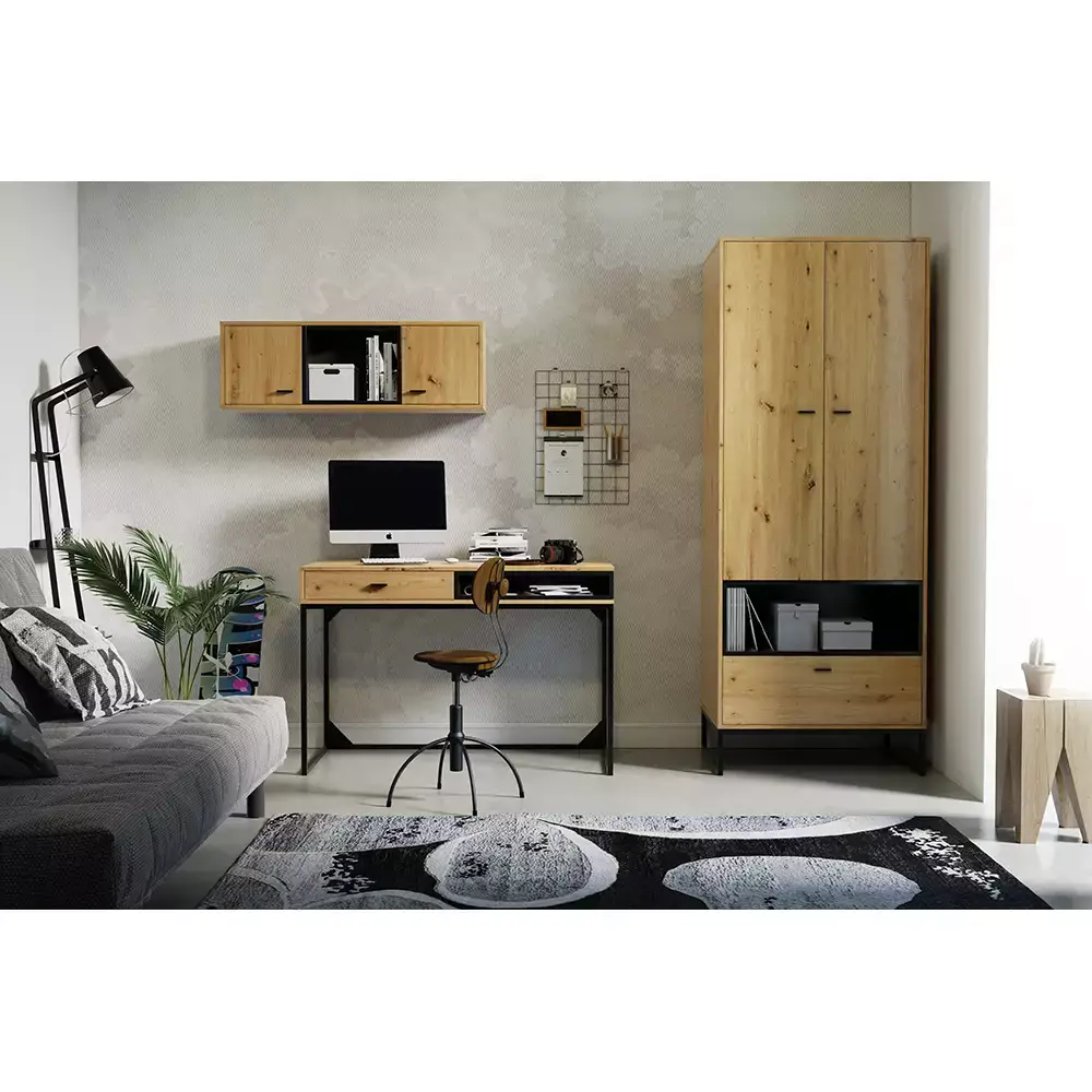 Lomadox Garderobenschrank in Artisan Eiche Nb. OSTUNI-132, B/H/T ca. 80/202/60 cm Rabatt