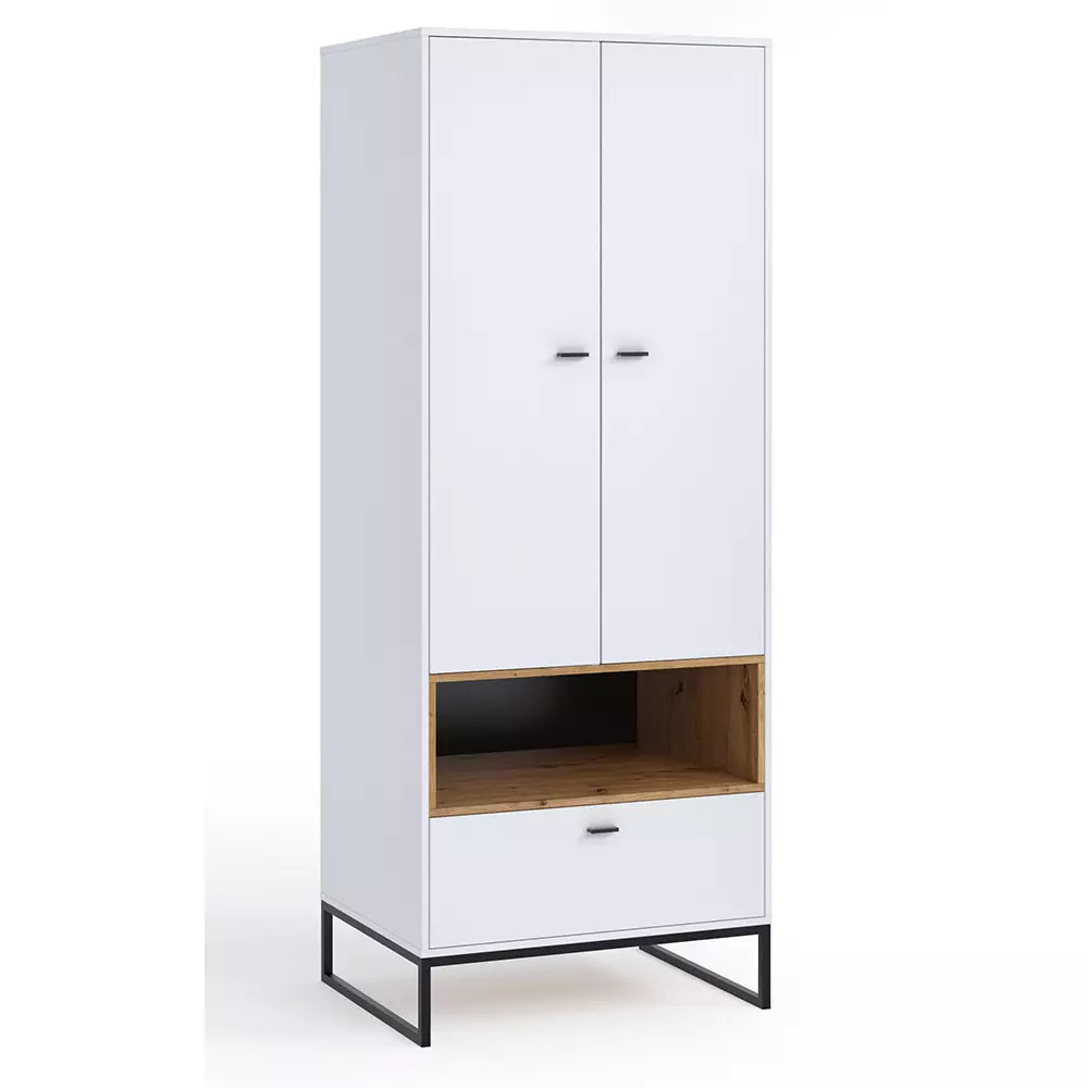 Lomadox Garderobenschrank in weiß OSTUNI-132, B/H/T ca. 80/202/60 cm