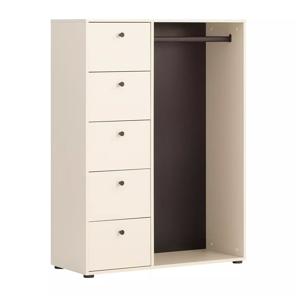 Lomadox Garderobenschrank mit Kleiderstange beige LORCA-80