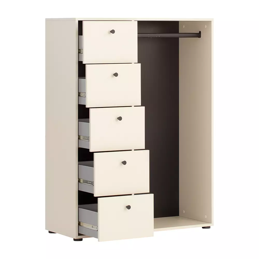 Lomadox Garderobenschrank mit Kleiderstange beige LORCA-80 Cyber Monday