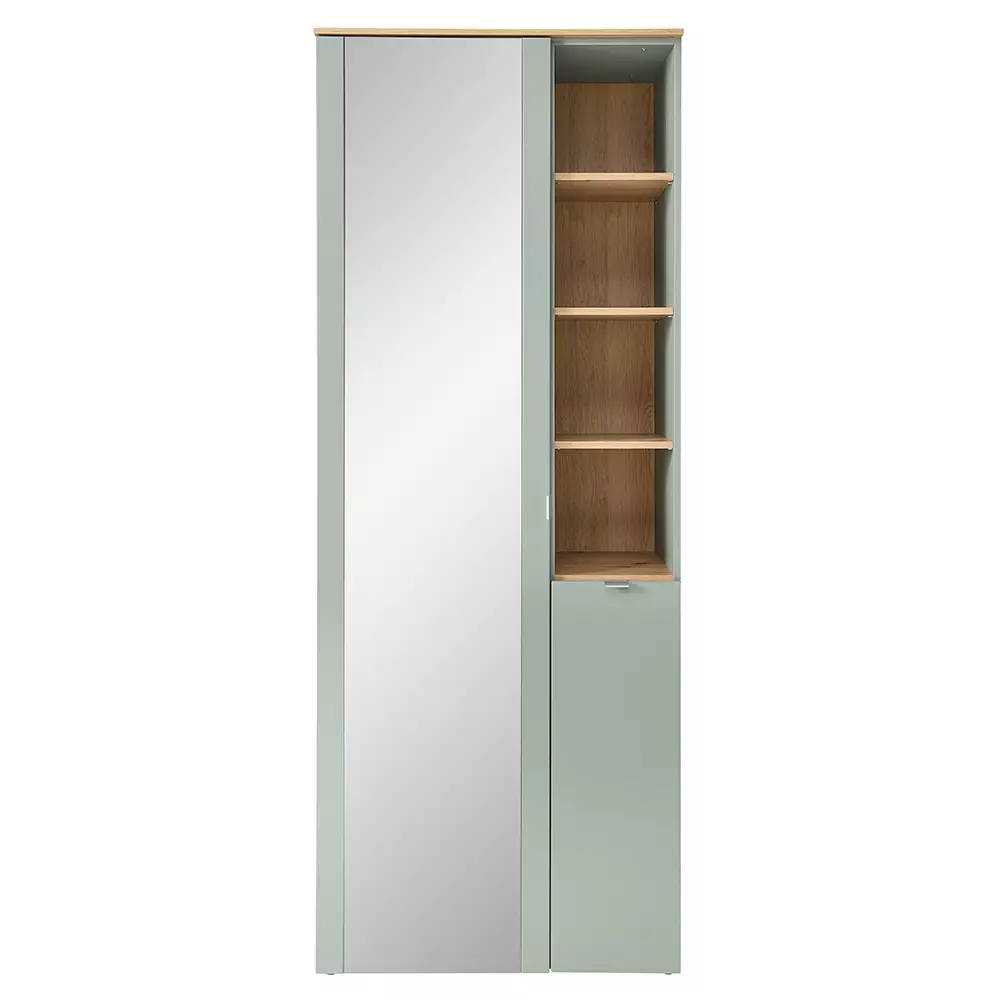 Lomadox Garderobenschrank mit Spiegel grün matt mit Eiche BLISS-36 Weihnachtsangebot