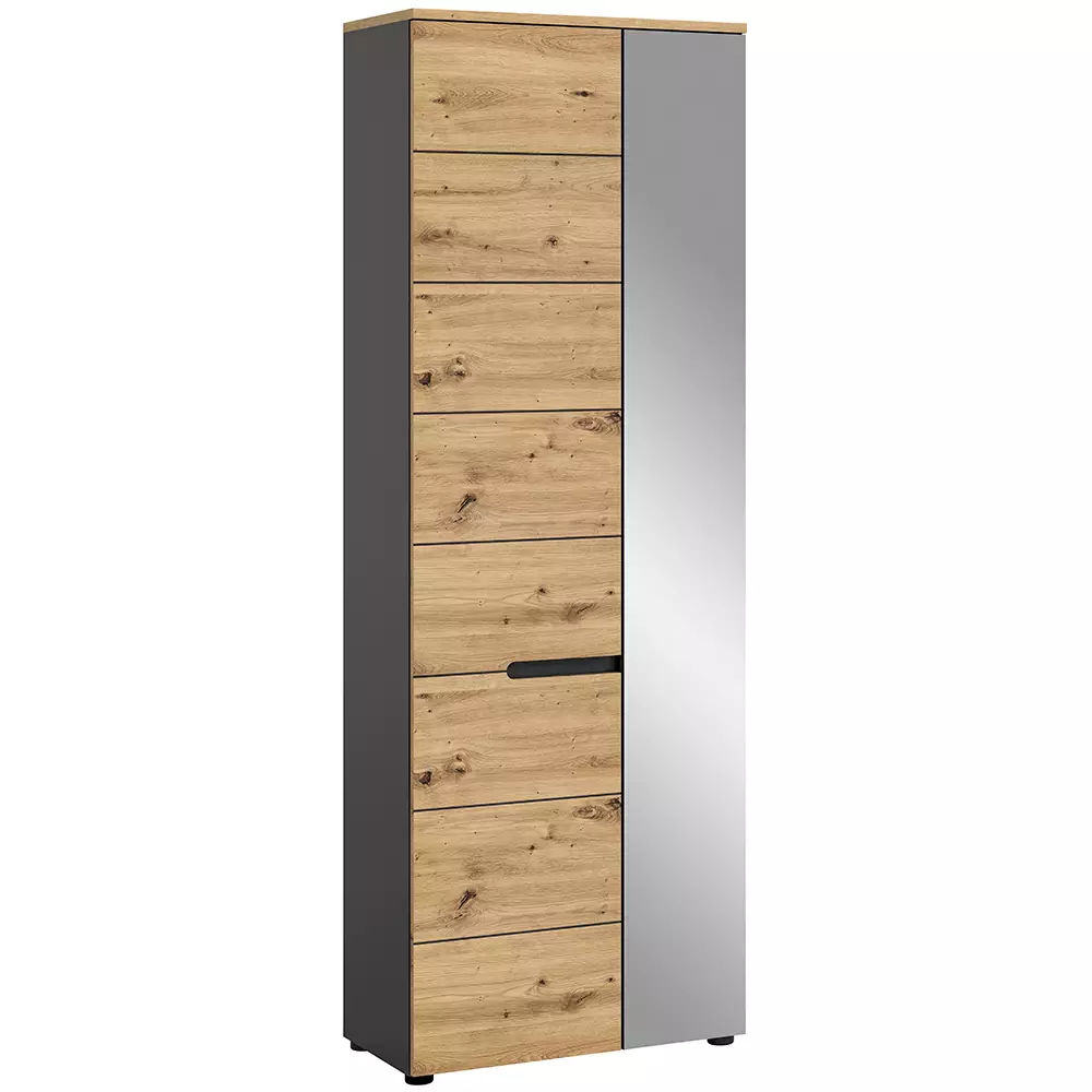 Lomadox Garderobenschrank modern in Eiche mit grau CORTONA-158 Valentinstagsangebot
