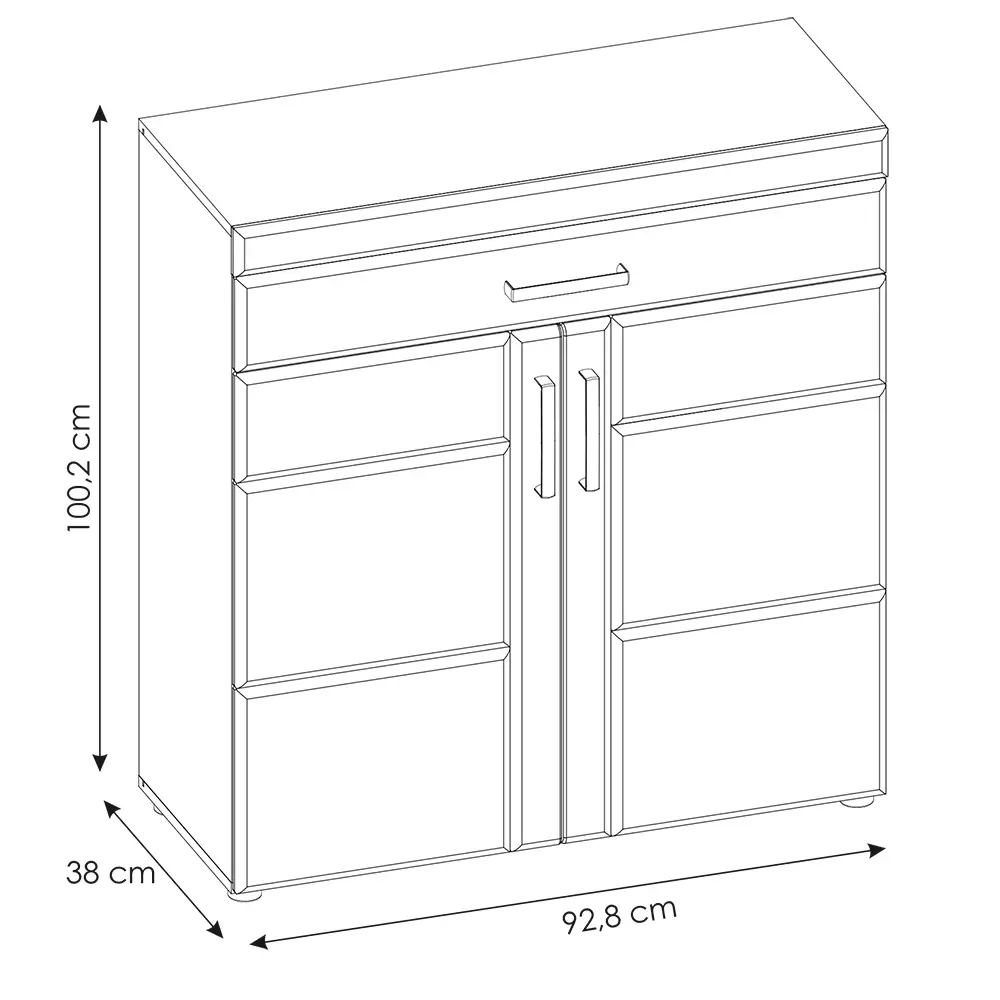 Lomadox Garderobenschrank Schuhschrank mit Schublade in Grandson Eiche Nb. CARIATI-129, B/H/T ca. 92,8/100,2/38 cm Heißer Verkauf