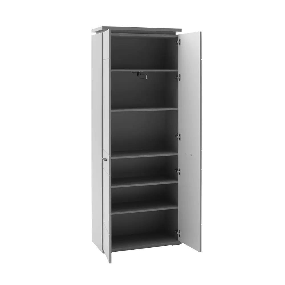 Lomadox Garderobenschrank, ausziehbare Kleiderstange, grau, ALBUFEIRA-05, B/H/T ca. 76/198/38 cm Neueste Mode