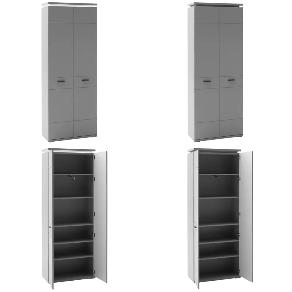 Lomadox Garderobenschrank, ausziehbare Kleiderstange, grau, ALBUFEIRA-05, B/H/T ca. 76/198/38 cm Neueste Mode