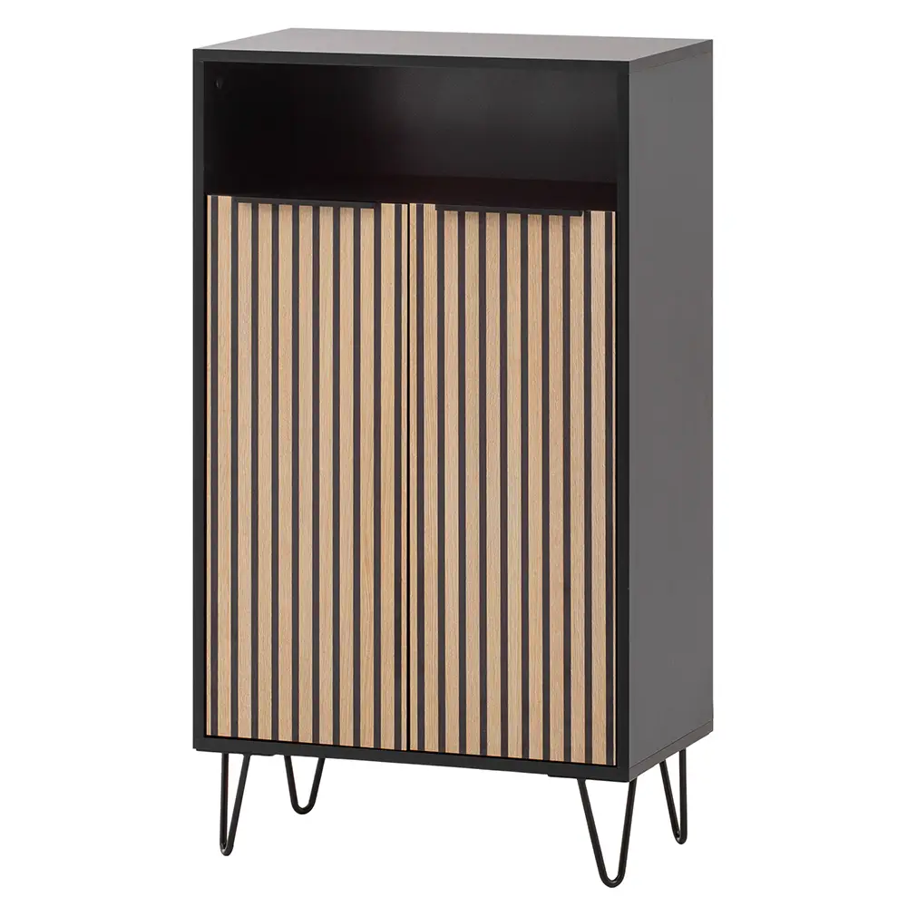 Lomadox Garderobenset 3-teilig in schwarz, Akustikpaneel-Optik, HUNTSVILLE-80 Exklusive Angebote