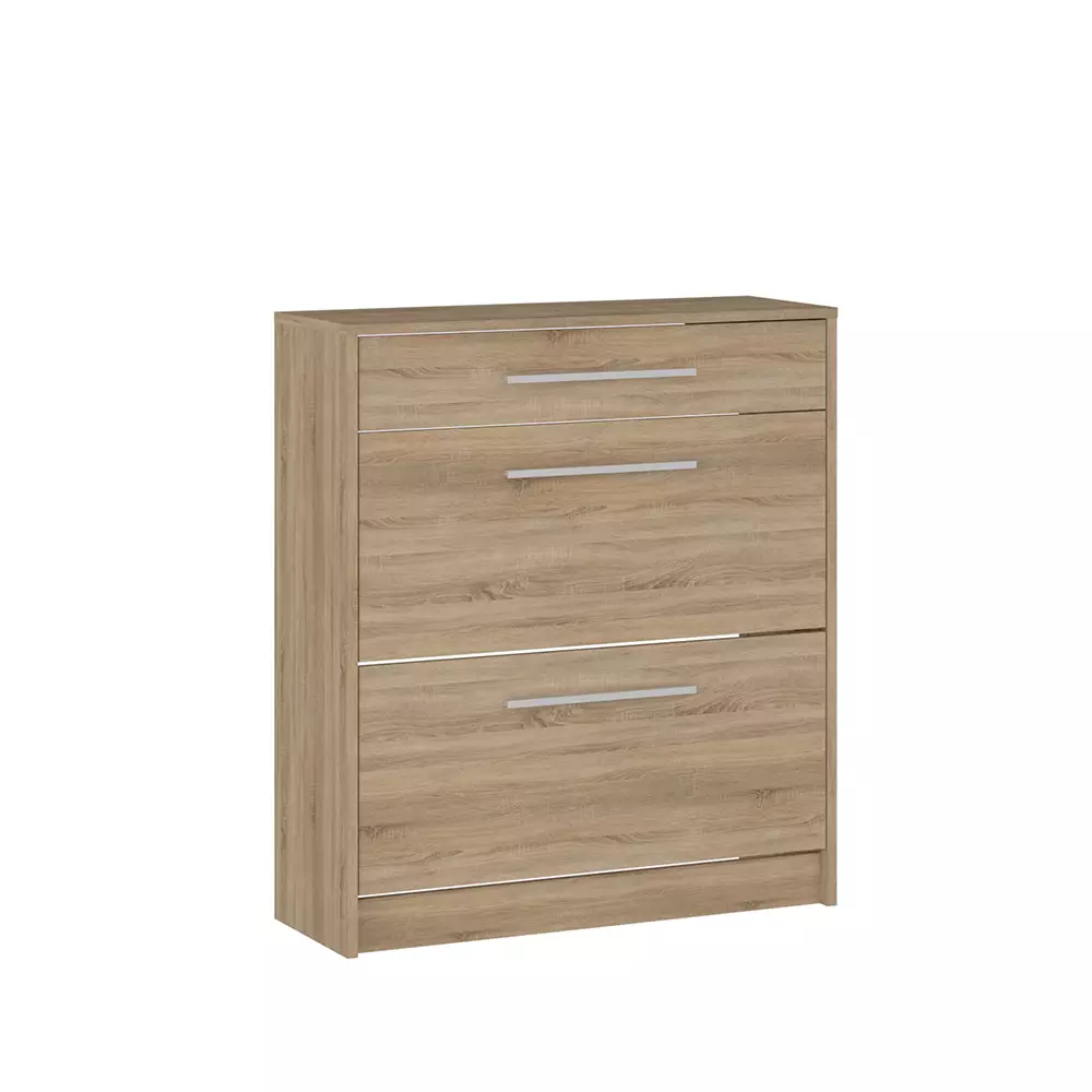 Lomadox Garderobenset 3-teilig mit Spiegel und Schuhschrank in Eiche, AUSTIN-129 Neuheiten
