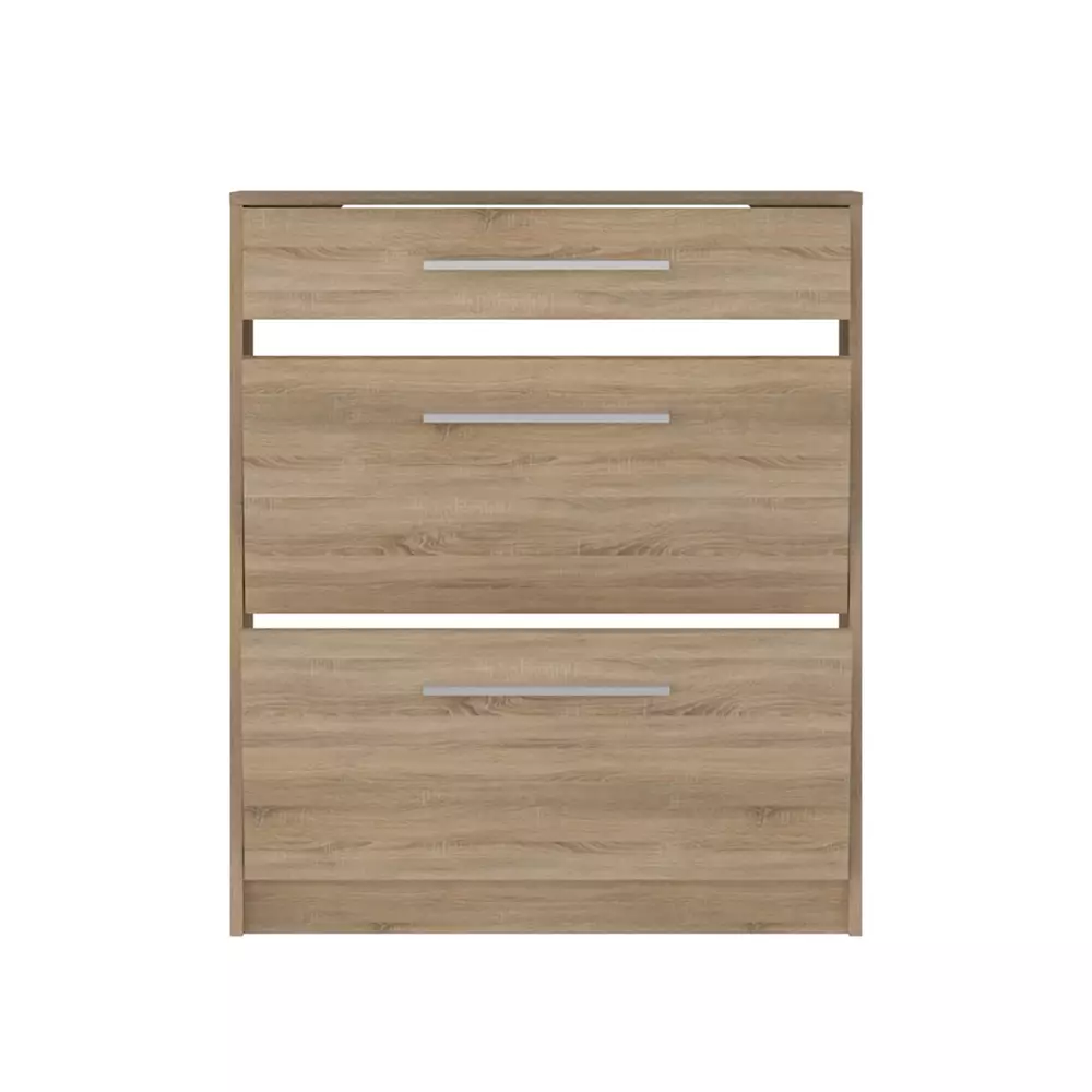 Lomadox Garderobenset 3-teilig mit Spiegel und Schuhschrank in Eiche, AUSTIN-129 Neuheiten