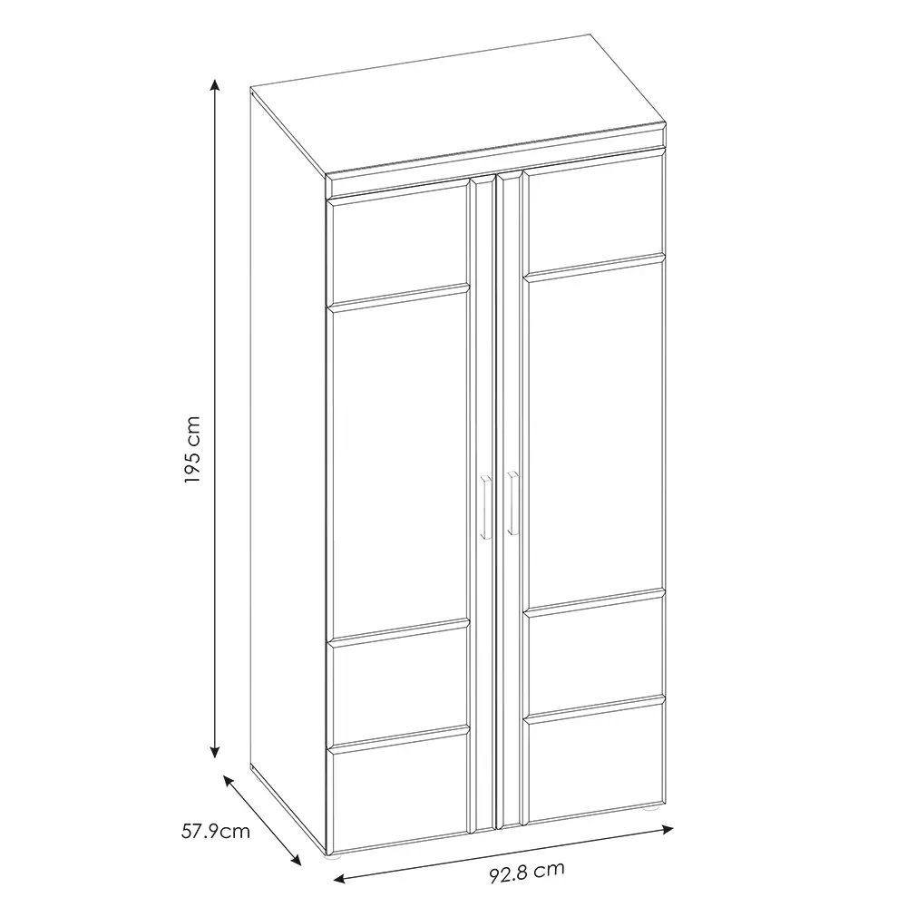 Lomadox Kleiderschrank in Grandson Eiche Nb. CARIATI-129, B/H/T ca. 92,8/195/57,9 cm VIP-Rabatte