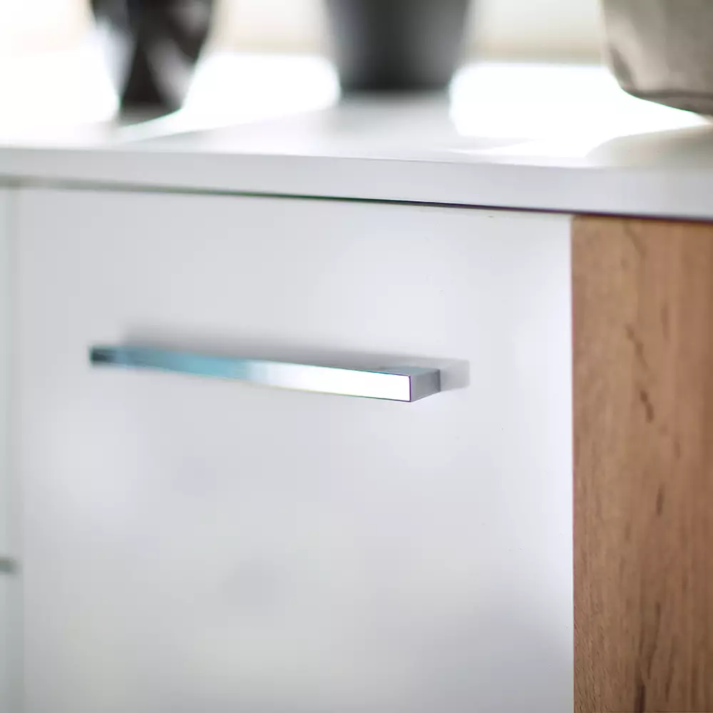 Lomadox Kommode 103cm, weiß Hochglanz mit Eiche, GUARDA-05 JETZT KAUFEN