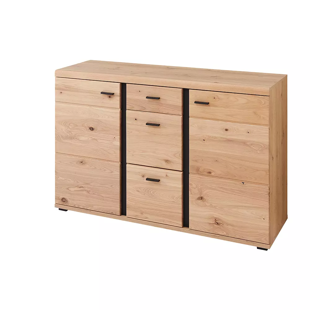 Lomadox Kommode 134cm, Altesche gebürstet, teilmassiv, SARINA-36
