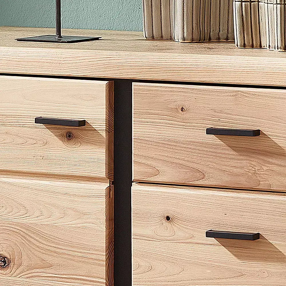 Lomadox Kommode 134cm, Altesche gebürstet, teilmassiv, SARINA-36 Neueste Stile