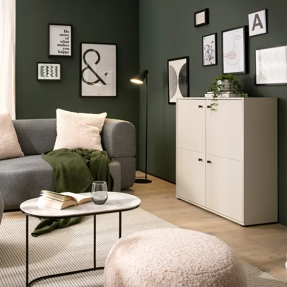 Lomadox Kommode 4-türig beige LORCA-80 Zeitbegrenzte Promotion