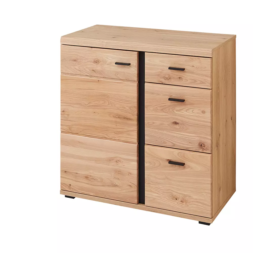 Lomadox Kommode 85cm, Altesche gebürstet, teilmassiv, SARINA-36